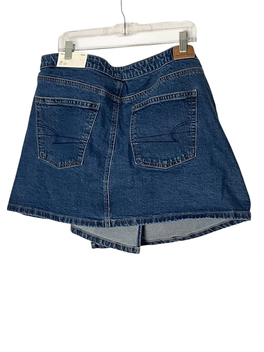 American Eagle Crossover Mini‎ Skirt Medium Blue Denim 18 NWT